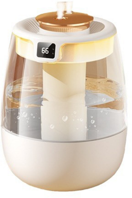 KIBOER 듀얼 가습기 저소음 습도 표시 무드등 가정용 가습기, 화이트
