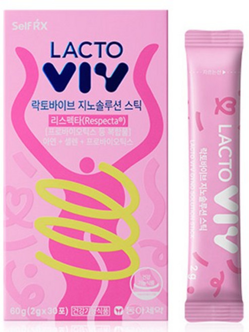 동아제약 락토바이브 지노 솔루션 스틱 EPS 질 유산균 30p, 60g, 2개