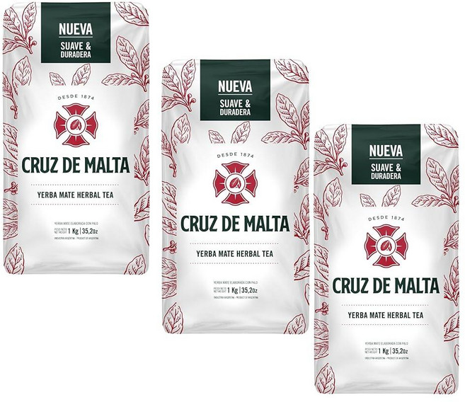 Cruz de Malta 수아브 두라데라 허브티 1kg 3개, 1개입