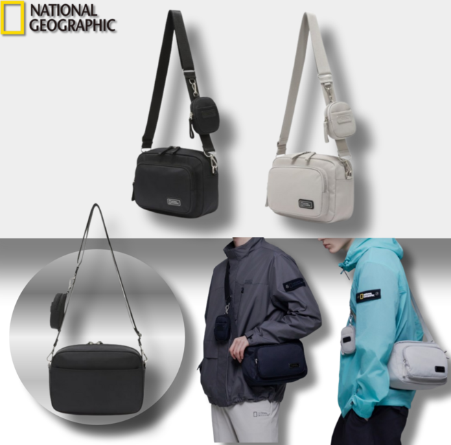 국내매장정품 내셔널지오그래픽 크로스백 NATIONAL 남성 크로스백 네셔널지오그래픽 가방 남자 크로스백 남녀공용 핸드폰 가방 여행 보조가방 학생 크로스 백 데일리 캐주얼 가방