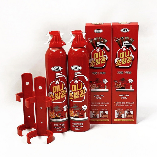 미니소방관 소화기 390g 강화액 휴대용 차량용 가정용 주방용, 345ml, 1개, 혼합색상