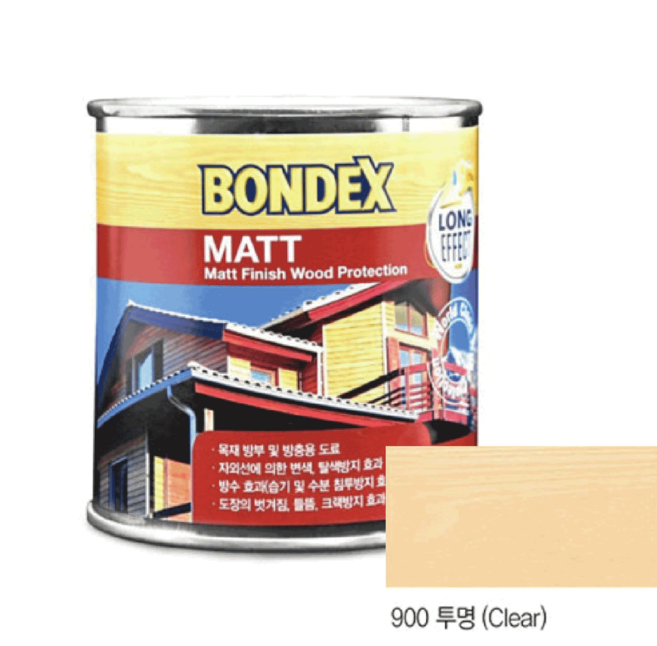 본덱스 MATT 방부방충 오일스테인 900투명 (375ml), 375ml, 1개