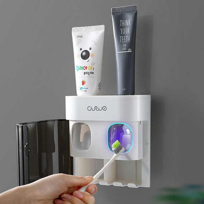 미란다 무타공 더블 치약짜개 디스펜서, 화이트, 1개