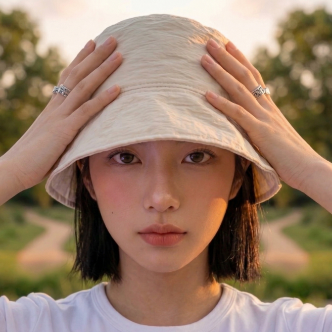 얼굴 소멸 가벼운 햇빛차단 벙거지