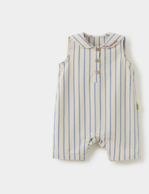 Cherubcare 嬰兒海軍風條紋爬服連體衣