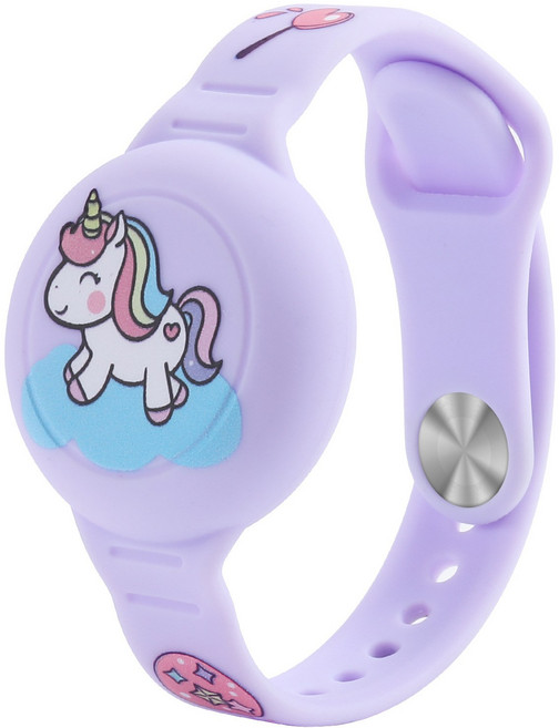 애플에어태그 실리콘 케이스 분실방지 시계줄 타입, 유니콘라벤더