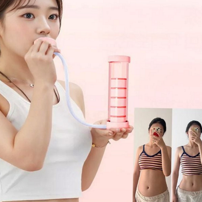 호흡 훈련기 복식 심폐 운동기 폐활량 훈련기 강화기 바디라인 폐근력기 피트니스 트레이닝 가정용 관리기, 핑크