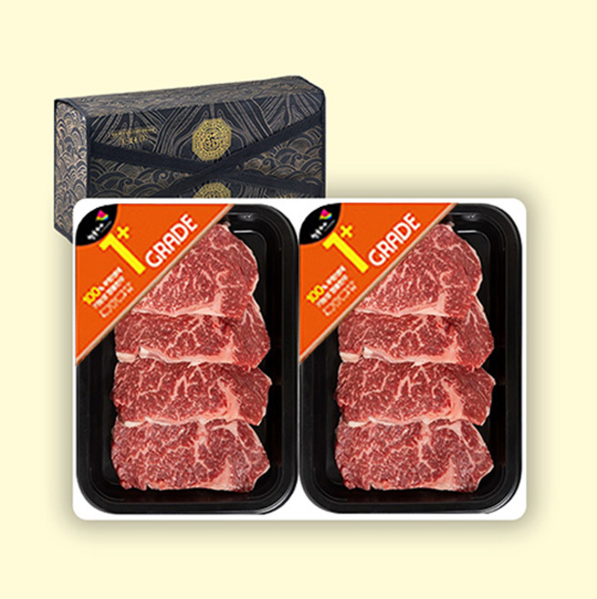 [정읍한우] 명절선물 감사인사 선물세트 한우 1+등급 정성가득 선물세트 프리미엄 등심1kg (500gx2EA), 2000개