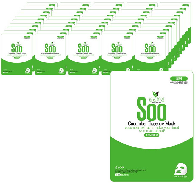 청정미인 에센스 오이 마스크팩, 1개입, 50개