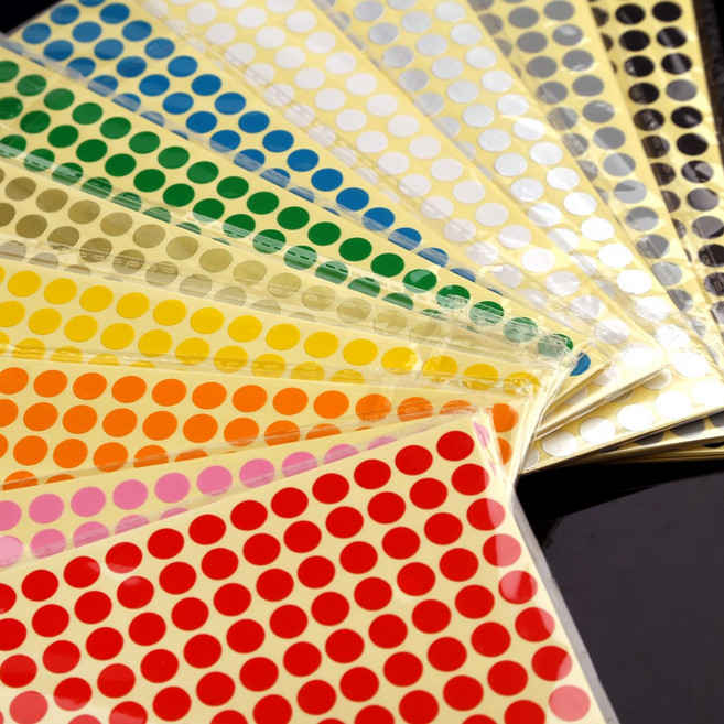 크리에잇투 원형컬러 라벨스티커 8mm, 레드