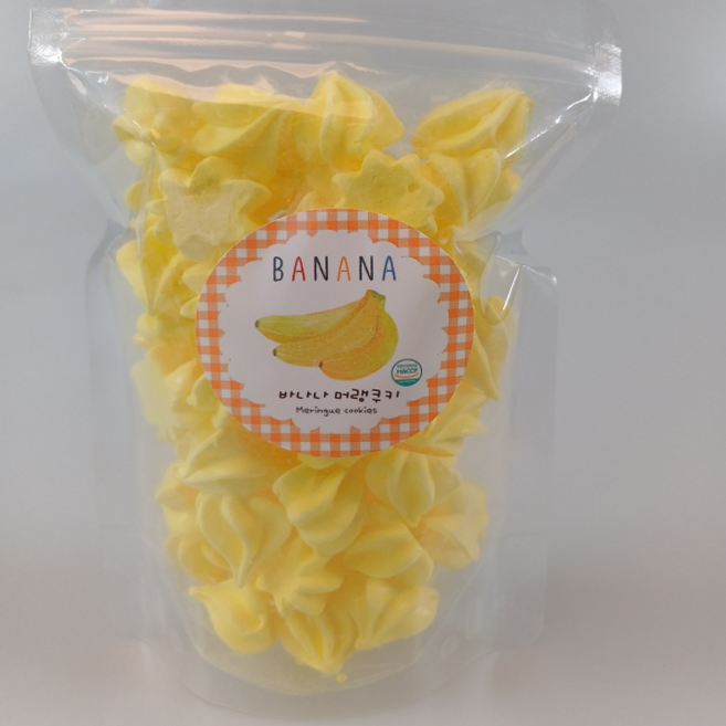 하루쿠키 바나나 수제 머랭 쿠키 소분용 대용량 류치원간식 학교급식용 어린이선물, 55g, 1개