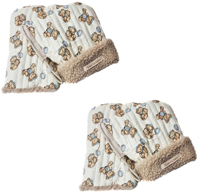 발통마켓 자전거 킥보드 공용 겨울 핸드워머 장갑, 2세트, 화이트