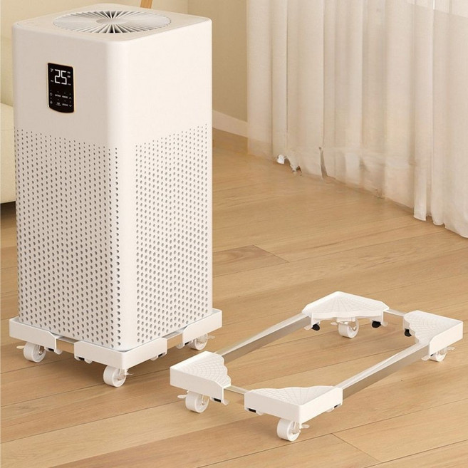 可調節家電移動底座 洗衣機冰箱通用 穩固承重滑輪設計 輕鬆移動, 白, 1層