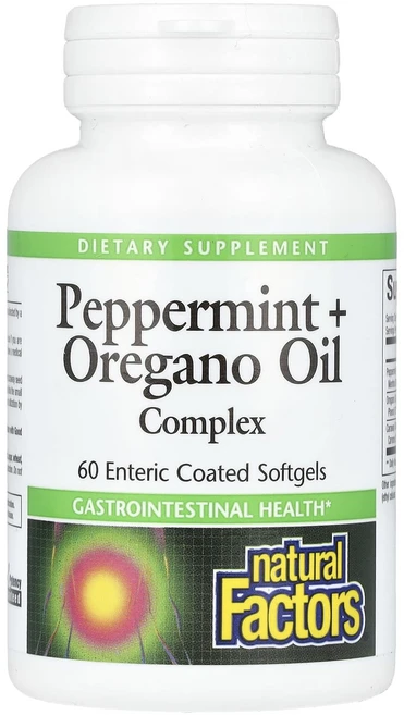 행복하고 건강하게 Natural Factors 페퍼민트 + 오레가노 오일 복합체 장용성 소프트젤 60정 백년회로하세요, NaturalFactors페퍼민트오레가노오일복합체장용성, 1개 - 쿠팡