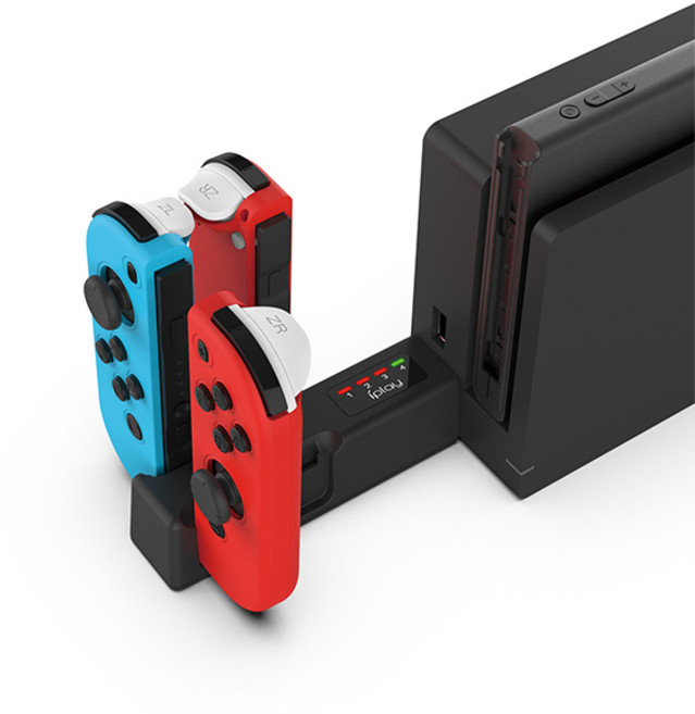 iPlay 任天堂 Switch Joy-con 便攜式座充 迷你款 顯示面板 可同時充4支Joy-con, 1個