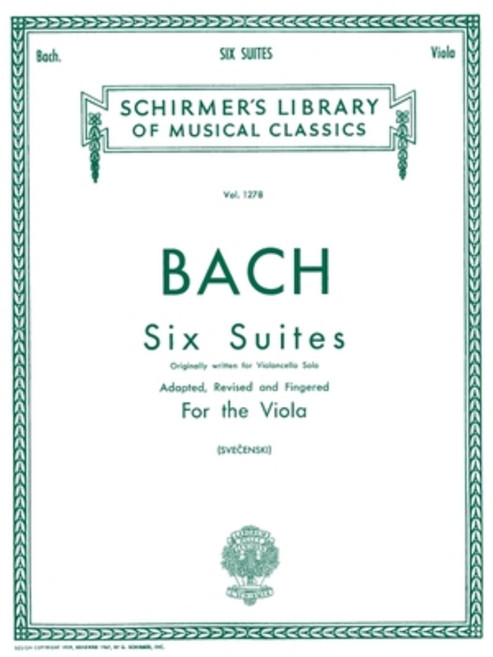 (영문도서) 6 Suites: Schirmer Library of Classics Volume 1278 Viola Solo Paperback, G. Schirmer, Inc., English, 9781458426529