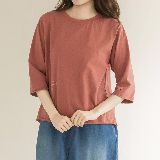 마담4060 엄마옷 마담4060 내추럴포엠 러브미워싱7부 여성 데일리 티셔츠 -RTE2604026-