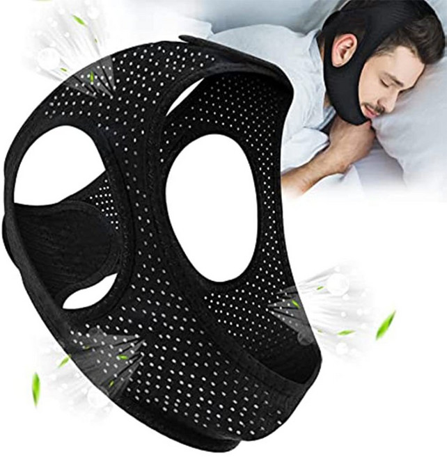 얼굴 탄력과 턱선 개선용 수면 리프팅 밴드, 블랙