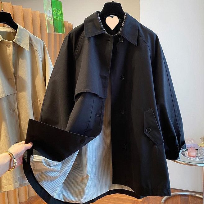 휠렉스 여성 트렌치 숏자켓 케이프 자켓 루즈핏 봄 간절기 아우터 JT409