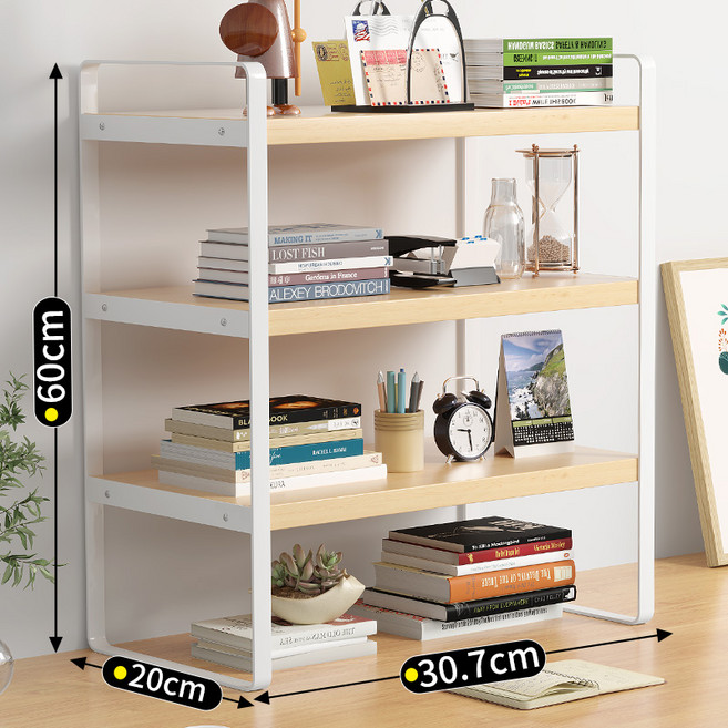 높은 모니터받침대 나무받침대 모니터선반 원목받침대, 1개, 3단 내추럴우드+화이트 302060