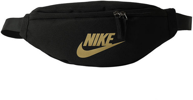 NIKE 運動休閒腰包, 黑色金標