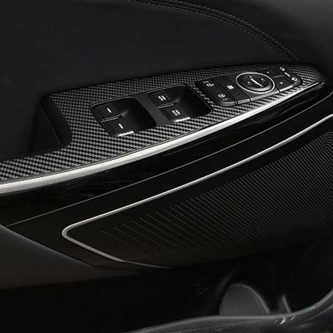 아이리온 올뉴K7 호환 실내 내장제 카본 패널 스티커, 1세트, 도어캐치, 유광블랙카본