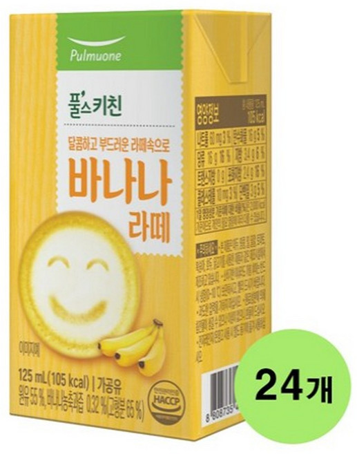 풀무원 바나나라떼, 125ml, 24박스