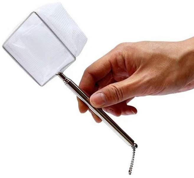 1/2구성 접이식 스텐 수족관 물고기 뜰채 낚시 새우 그물 금붕어 관상어 어항 수조, 1개