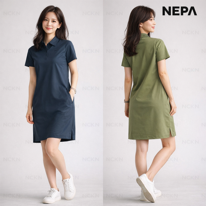 [NEPA/네파] NC강남 25SS UV차단 냉감 스판 신축성 반팔 폴로 원피스 7L42862