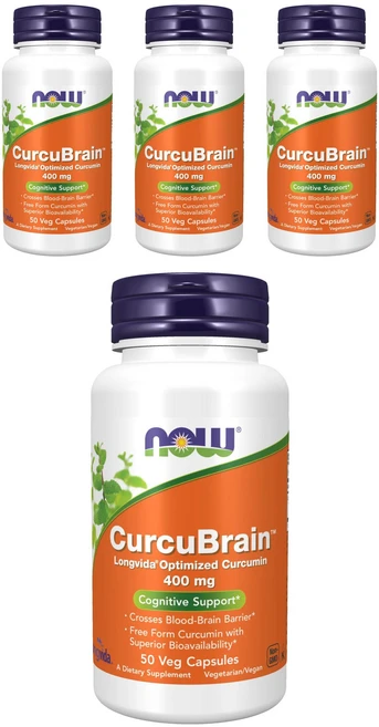 나우푸드 커큐브레인 400mg 베지 캡슐, 50정, 4개 - 쿠팡