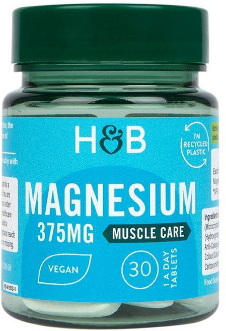 홀랜드앤바렛 마그네슘 375mg 30정 1팩 Holland & Barrett Magnesium 375mg 30 Tablets, 1개