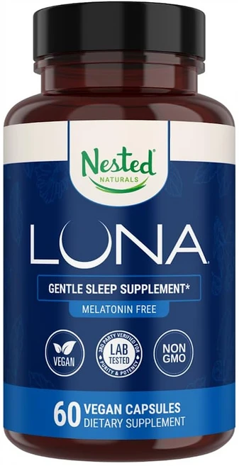 Nested Naturals Luna Sleep Supplement Melatonin Free 60 VCaps 네스티드 내추럴스 루나 수면 영양제 베지캡슐, 60정, 1개 - 쿠팡