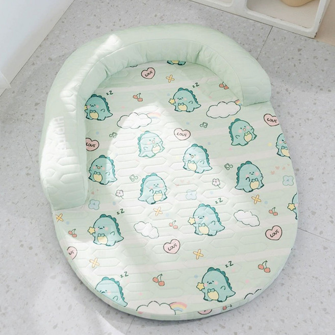 福媽寵物 L型枕 寵物涼感睡墊, 淺藍色, 1個