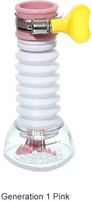 조절식 수도꼭지 연장 필터 주방 수도꼭지 노즐 샤워 욕실 수도꼭지 연장기 절수 스플래시 헤드 360 도, 02 분홍색