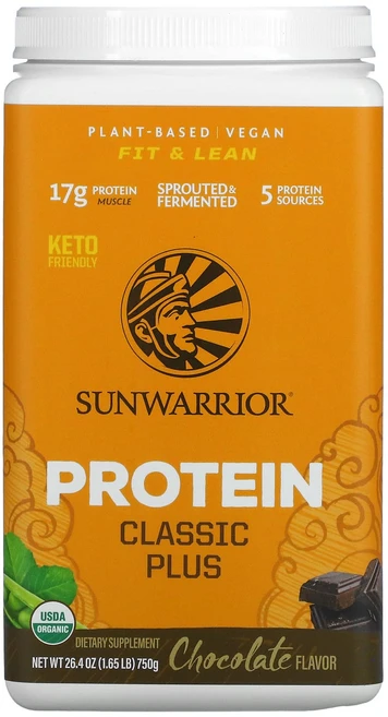 썬워리어 프로틴 클래식 플러스 식물 기반 초콜릿 750g(1.65lb), 1개, 750g - 쿠팡