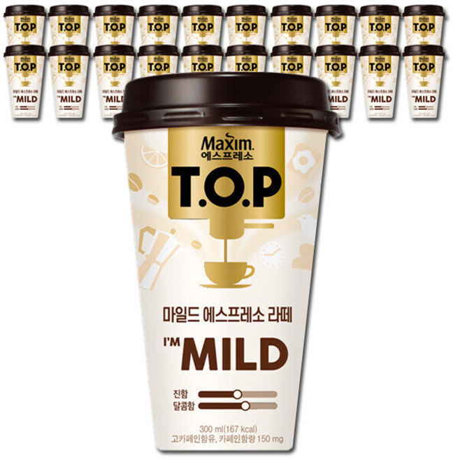 TOP 컵커피 마일드 라떼 x20컵, 1개, 300ml