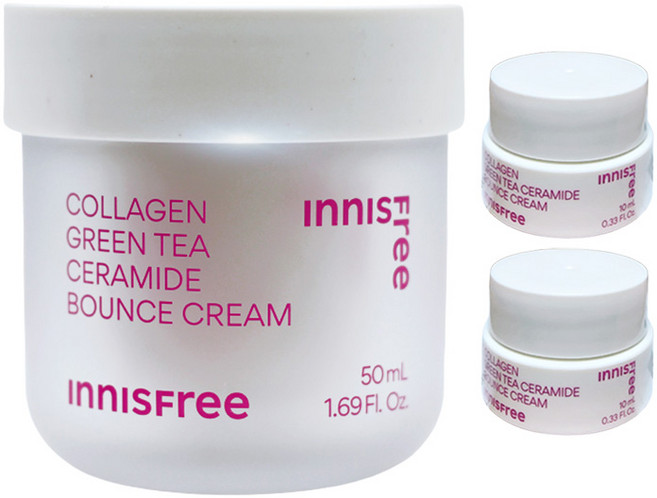 이니스프리 콜라겐 그린티 세라마이드 탄력장벽 크림 50ml+(10mlx2개 증정), 1개, 50ml