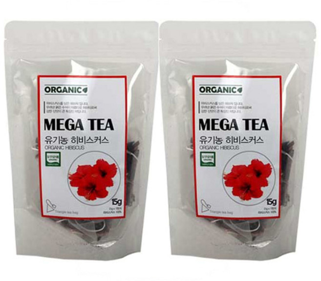 메가티 유기농 히비스커스 삼각 15티백 2개세트, 2개, 15개입, 1g