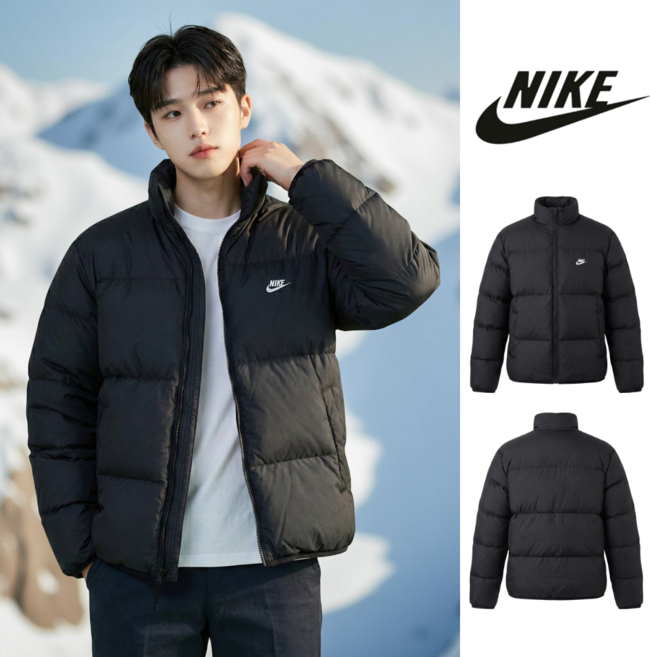 나이키 남성 NSW 클럽 25FW 써마 다운 패딩 BK1123 재킷