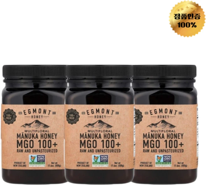 2+1 에그몬트허니 멀티플로럴 마누카 꿀 무가공 및 비살균 MGO 100+ 500g, 3개 - 쿠팡