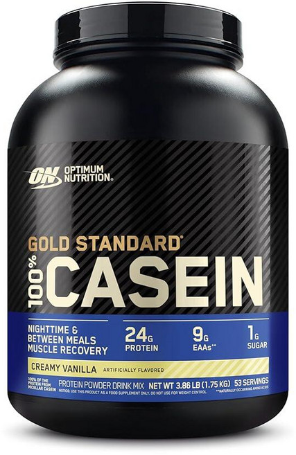 최적의 골드 스탠다드 100% 미셀라 카제인 단백질 파우더 느린 소화 포만감을 유지하는 데 도움 밤새, 1개, 1.7kg