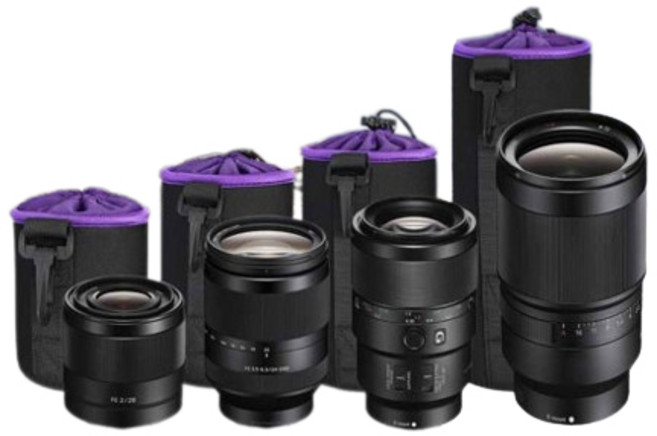 DSLR 미러리스 네오프렌재질 렌즈파우치 생활방수, M, 1개