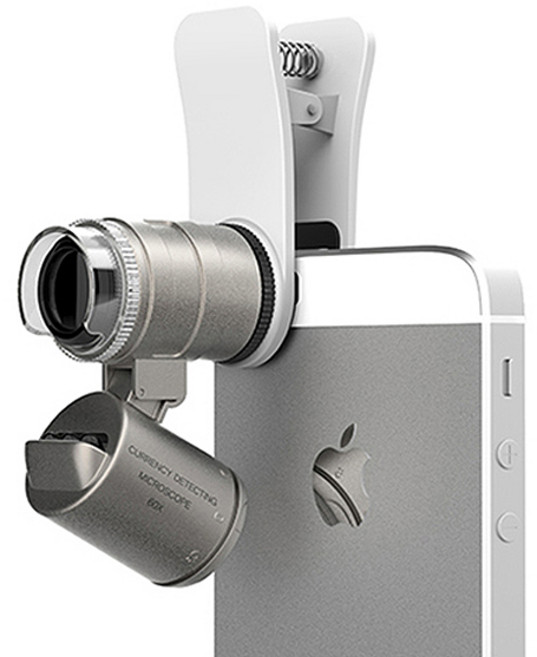 스마트폰 카메라 현미경 소형, 실버, 1개