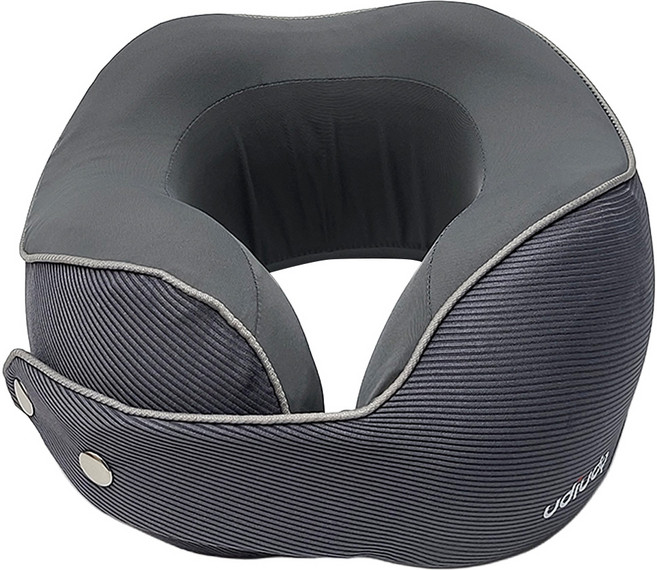 우디우디 여행용 기내용 메모리폼 목베개 쿠션 (EVA 마카롱 케이스), 그레이