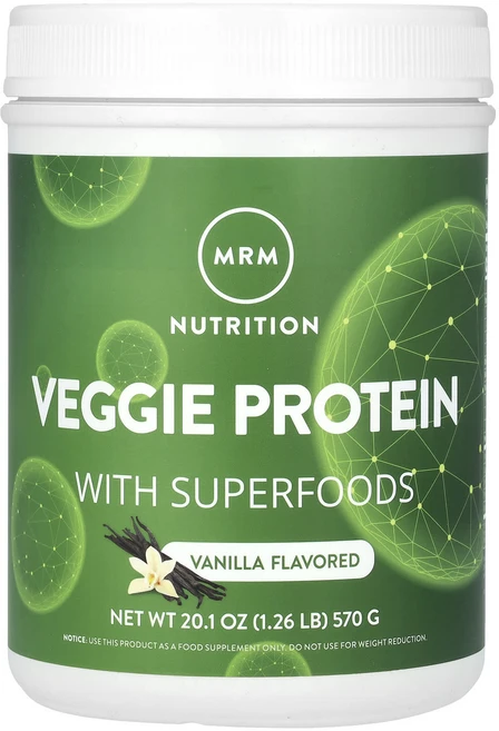 MRM Nutrition 슈퍼 푸드 함유 식물성 단백질 바닐라 570g(1.26lb), 570g, 1개 - 쿠팡