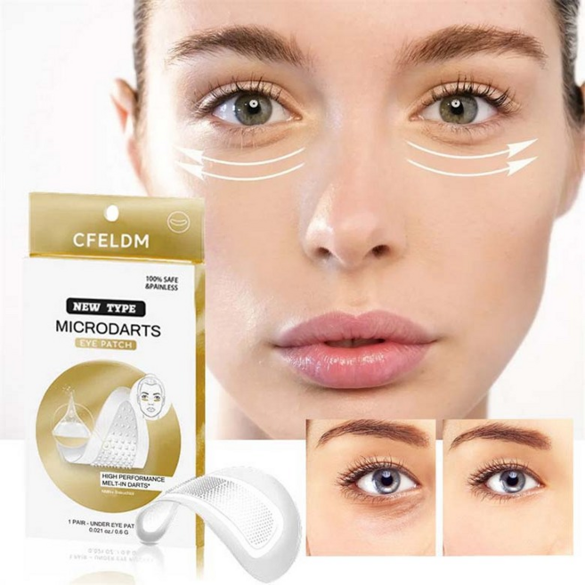 [효과짱] 미국기술 아이백 리프트 2000샷 아이패치 눈밑 니들패치 다크서클 눈밑꺼짐 제거 아이팩 눈밑주름 개선 히알루론산 리들패치 포장증정, 3개, 1개입