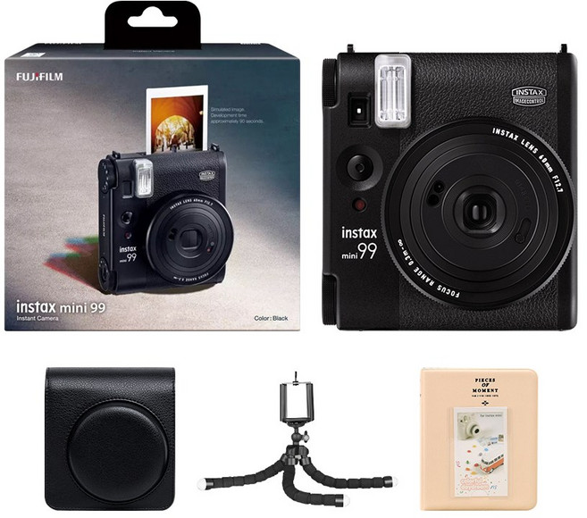 인스탁스 미니99 즉석카메라 가죽케이스 패키지+사은품, 블랙/블랙, 1세트