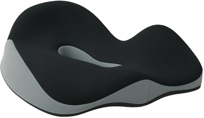 허리디스크방석 꼬리뼈 애플방석 기능성 치질방석 도넛방석, 1개, 블랙