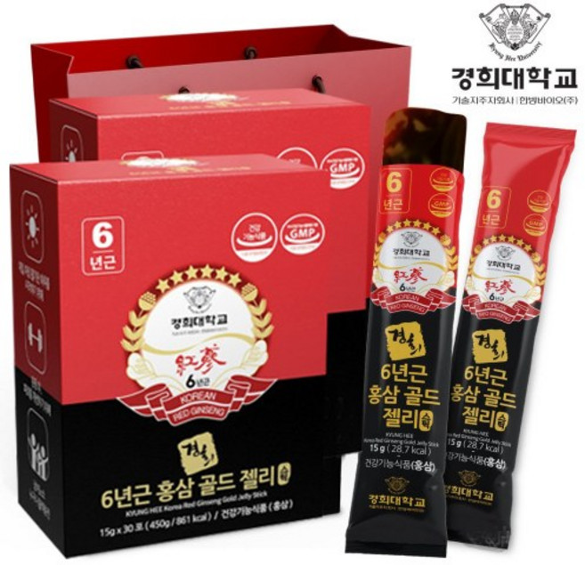경희장생 6년근 홍삼 골드 젤리스틱, 450g, 4개