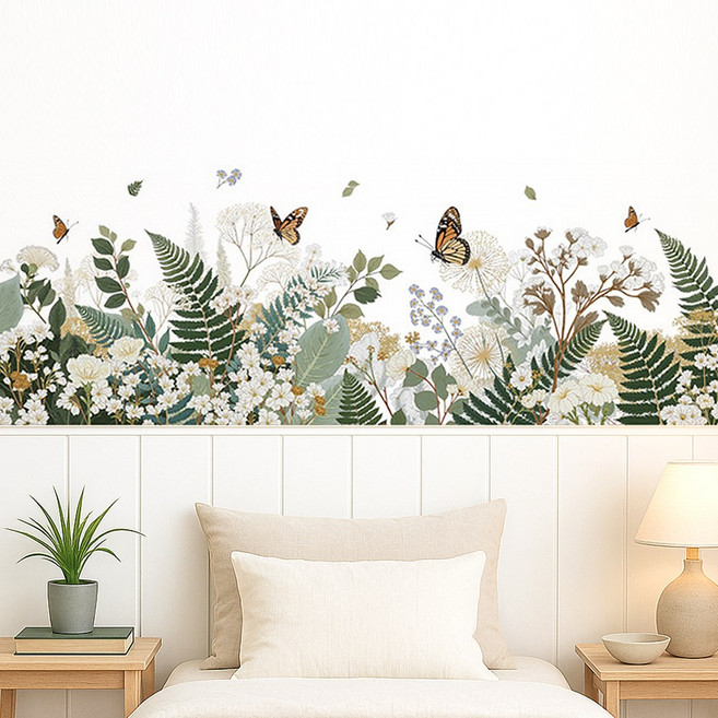 바이앤뷰 포인트 벽장식 인테리어 스티커, 보태니컬